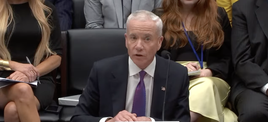 Ed Forst, administrator of the General Services Administration, testifies before a House subcommittee on Wednesday. 