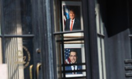 The portraits of Environmental Protection Agency  Administrator Lee Zeldin and Deputy Administrator David Fotouhi are seen on the walls of the agency headquarters on Feb. 13, 2026. EPA went through various efforts to decrease the size of its overall workforce in 2025. 