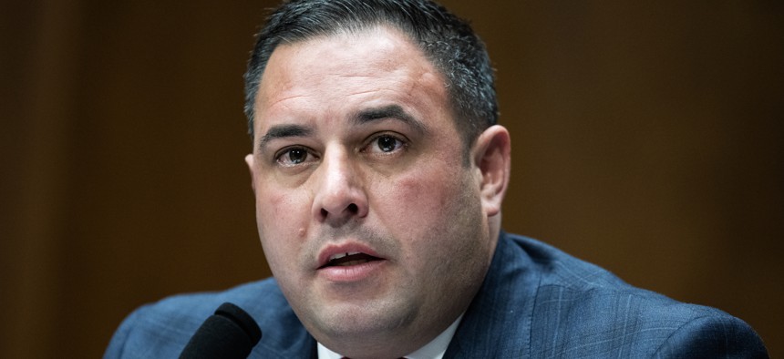 Anthony D'Esposito testifies during his confirmation hearing on June 18, 2025. He was sworn in as inspector general for the Labor Department on Jan. 5. 