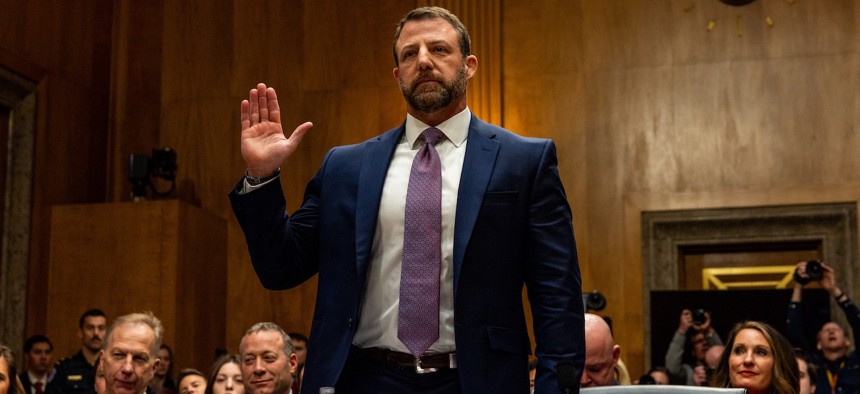 Sen. Markwayne Mullin, R-Okla., is Trump's pick to replace Kristi Noem, who was fired earlier this month. 