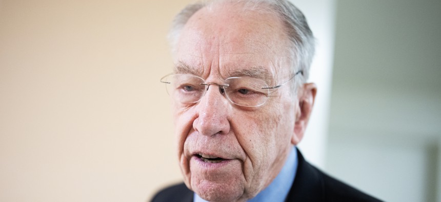Sen. Chuck Grassley, R-Iowa, is seen in the U.S. Capitol on March 10, 2026. He recently introduced two bills related to whistleblowers. 