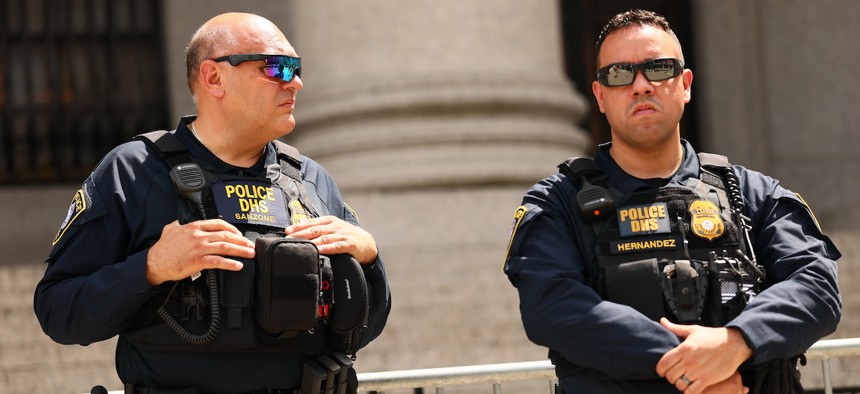 The paychecks will cover back pay dating to Feb. 14, when DHS funding lapsed. 