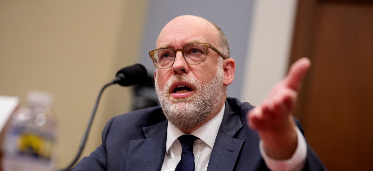 Office of Management and Budget Director Russell Vought testifies before the House Budget Committee on April 15. 