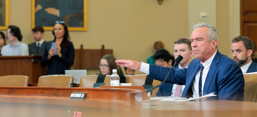 Health and Human Services Secretary Robert F. Kennedy Jr. testifies on April 16, 2026, about the Trump administration's budget cuts to HHS during his first appearance this year before Congress.