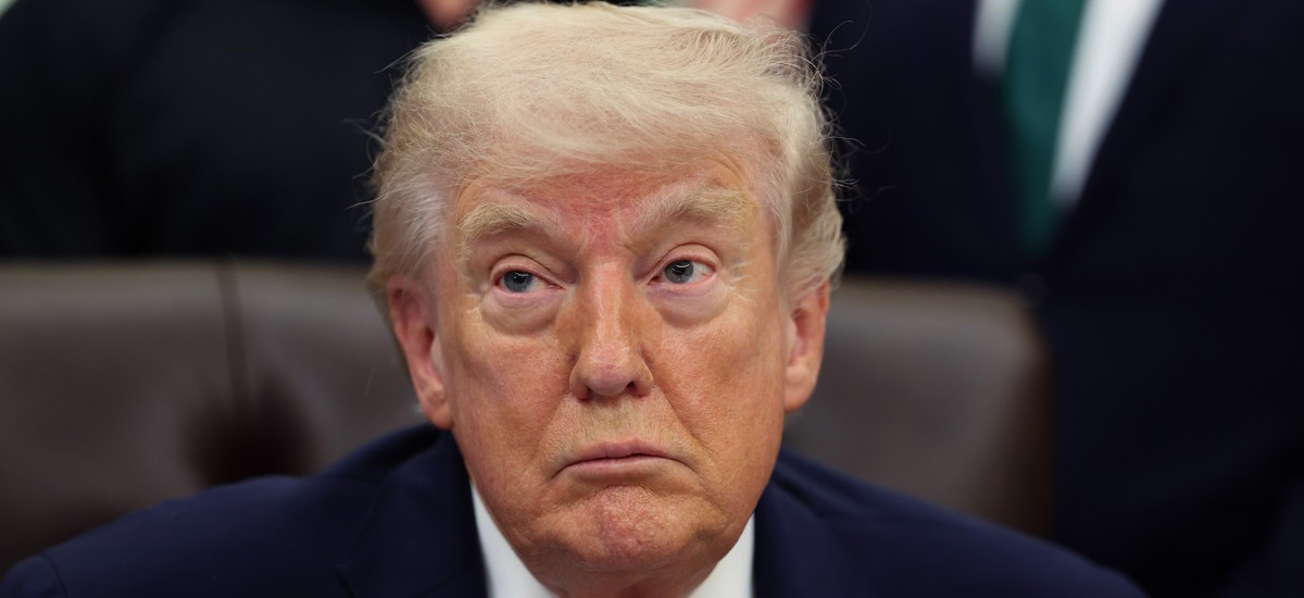 President Donald Trump in the Oval Office on April 18. His administration is requiring agencies to find 10 existing regulations to be revoked any time they propose a new rule. 