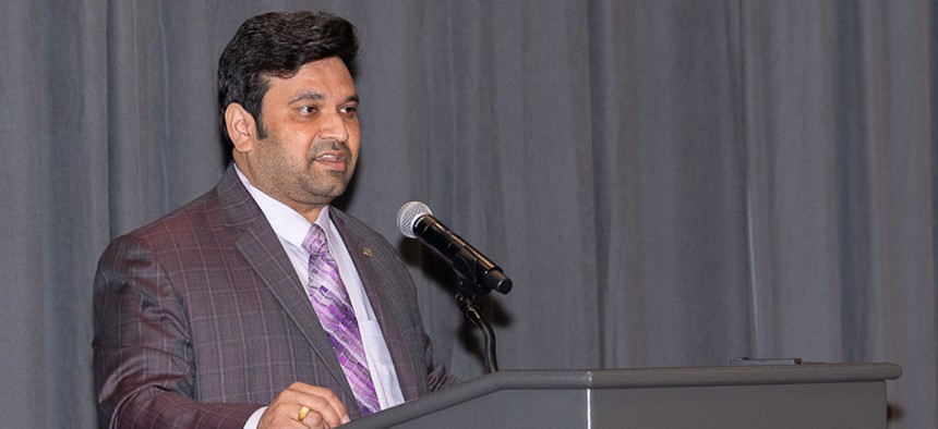 Pavan Pidugu, the Transportation Department’s chief digital and information officer, speaks at GITEC on May 4, 2026.