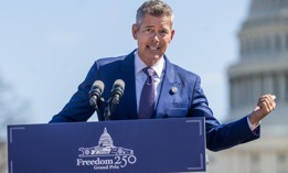 Transportation Secretary Sean Duffy speaks during an event to announce the Freedom 250 Grand Prix of Washington course featuring cars and drivers from the NTT INDYCAR Series, on March 9, 2026.