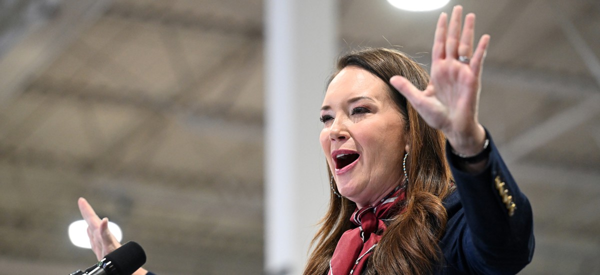 Agriculture Secretary Brooke Rollins speaks at a manufacturing facility on May 5, 2026, in Des Moines, Iowa. For Easter, she sent a message to the department's workforce that said, “Today we celebrate the greatest story ever told." 