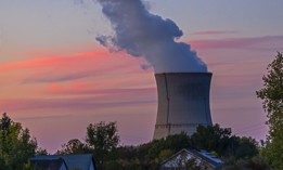 The cooling tower of the Davis-Besse Nuclear Power Station, 26 miles east of Toledo, Ohio.