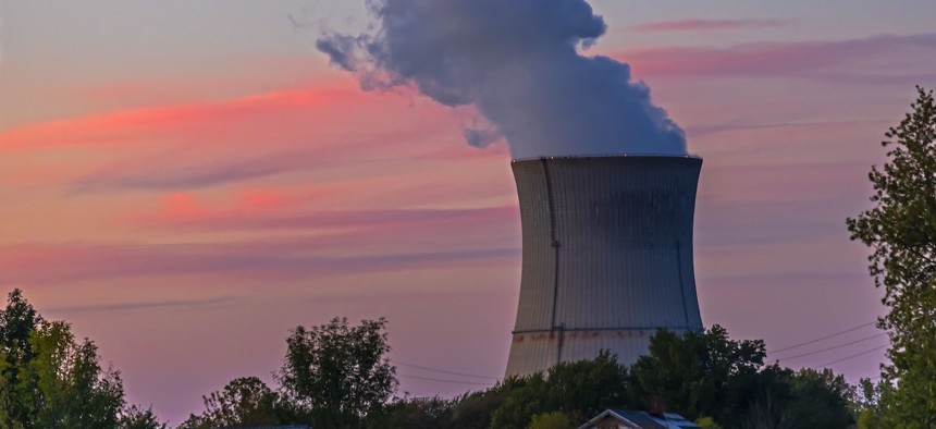 The cooling tower of the Davis-Besse Nuclear Power Station, 26 miles east of Toledo, Ohio.