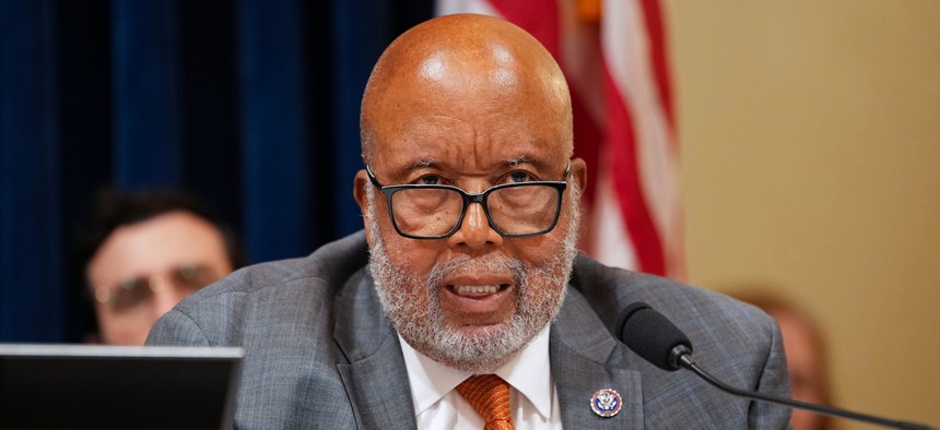 Ranking member Rep. Bennie Thompson, D-Miss., speaks during a House Homeland Security Committee hearing on Capitol Hill on March 25, 2026 in Washington, D.C.