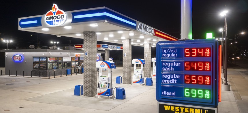 Gas prices at some stations in Detroit on May 14, 2026, are over $5 for regular and nearly $7 for diesel. NTEU National President Doreen Greenwald asked for a mid-year increase to gas reimbursement rates for official travel.