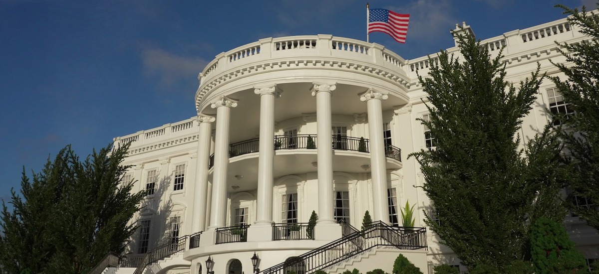 The app includes official statements and policy announcements from the administration, as well as a feed of social media posts from White House accounts and the president. 