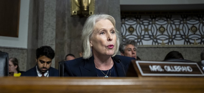 Sen. Kirsten Gillibrand, D-N.Y., during a Senate Armed Services Committee hearing on April 30, 2026 in the Dirksen Senate Office Building in Washington, D.C.