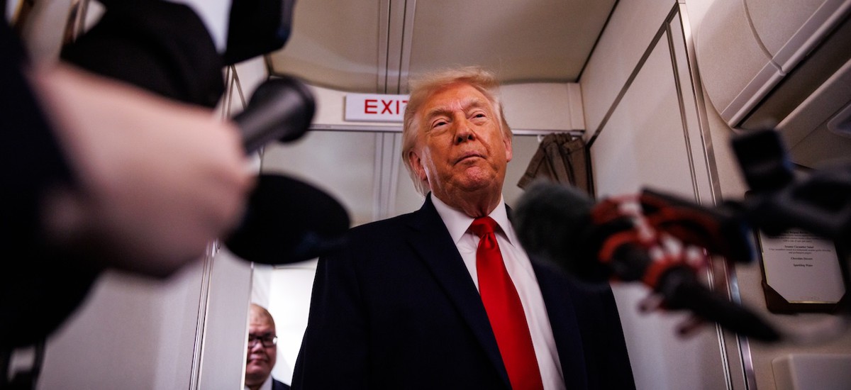President Trump speaks with reporters while aboard Air Force One on June 5, 2026 en route to Chippewa Falls, Wis. Schedule Policy/Career is formerly known as Schedule F, and makes it easier to fire federal employees in “policy-related” jobs.