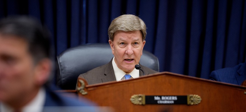 Chairman Rep. Mike Rogers, R-Ala., speaks as U.S. Army Secretary Dan Driscoll and Army Vice Chief of Staff Gen. Christopher LaNeve appear at a House Armed Services Committee hearing on Capitol Hill on May 15, 2026.