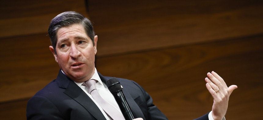 Office of Personnel Management Director Scott Kupor speaks at an event on Jan. 14. He said on Tuesday, with respect to agency recruiting, that “we’ve got to find people where they are."