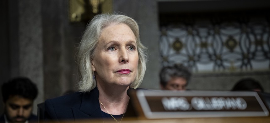 Sen. Kirsten Gillibrand, D-N.Y., during a Senate Armed Services Committee hearing on April 30, 2026 in the Dirksen Senate Office Building in Washington, D.C.