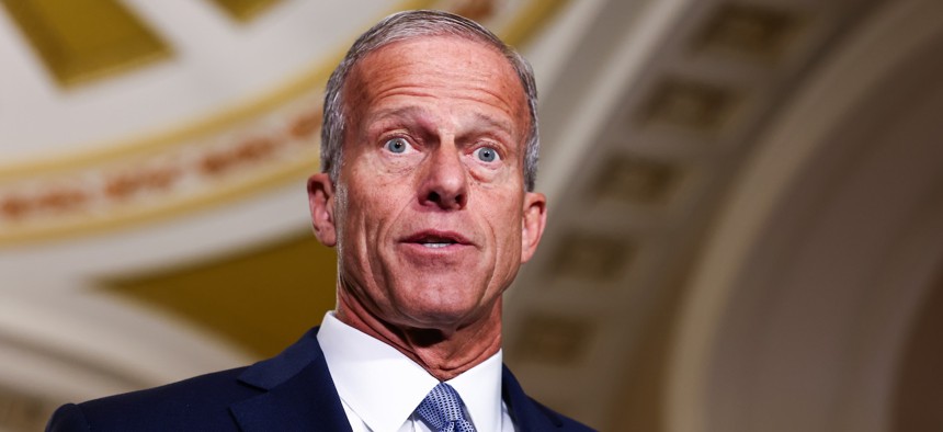 Senate Majority Leader John Thune, R-S.D., said Tuesday that efforts to keep the federal government funded past the November elections were underway.