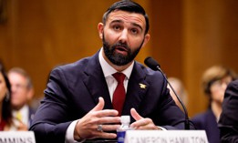 Cameron Hamilton, nominee to be administrator of the Federal Emergency Management Agency, speaks during a Senate Homeland Security and Government Affairs Committee hearing on June 17, 2026. He was confirmed on Friday along with several other executive branch nominees. 