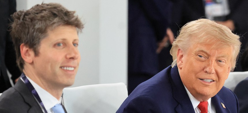 President Donald Trump and OpenAI CEO Sam Altman in Evian, France, on June 17, 2026.