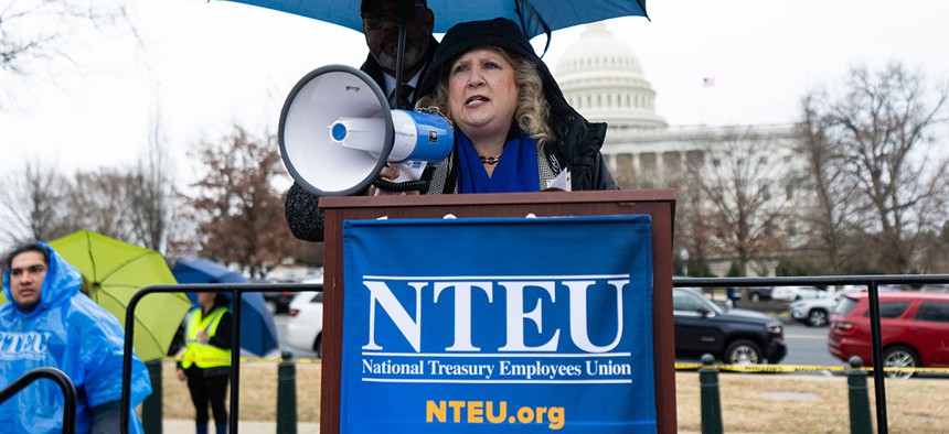 Doreen Greenwald, national president of NTEU, which represents federal employees at 38 departments and offices.