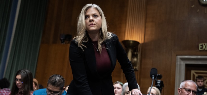 Heidi Overton at her Senate confirmation hearing on Sept. 24, 2026 at the U.S. Capitol. Overton, President Donald Trump’s choice to lead the Food and Drug Administration, worked as deputy assistant for domestic policy, where she oversaw health initiatives for the White House.