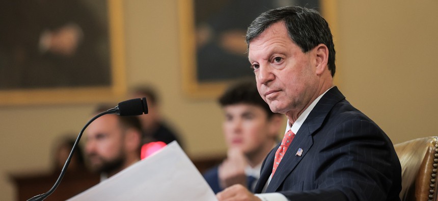 Social Security Commissioner Frank Bisignano listens during a House Committee on Ways and Means Subcommittee hearing on Capitol Hill on June 10, 2026.