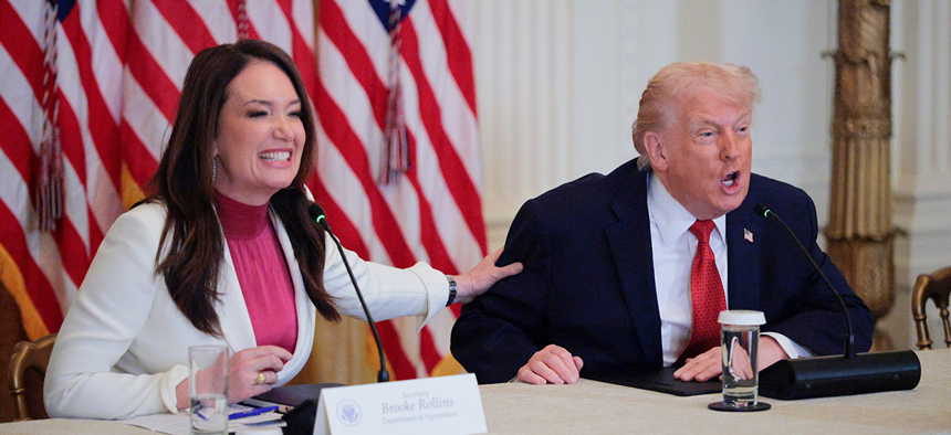USDA Secretary Brooke Rollins told reporters the department is moving "full-bore ahead" with reorganization plans despite a stay from a district court judge.