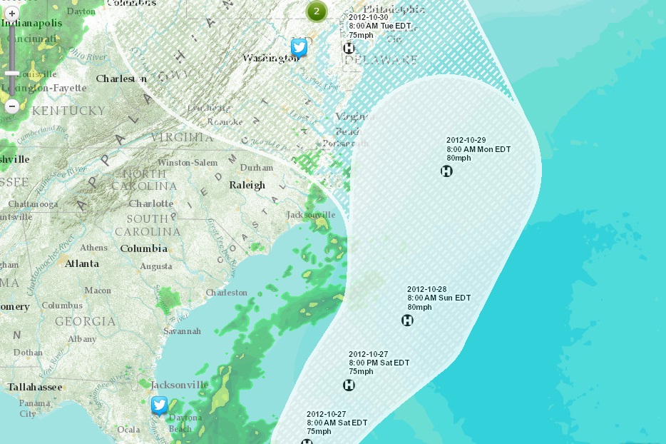 [Interactive Map] Track Hurricane Sandy in Real Time - Promising ...