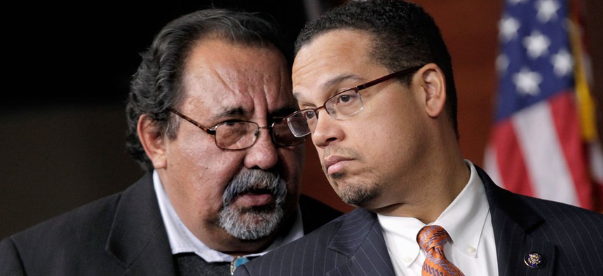 Rep. Keith Ellison, D-Minn., right, and Rep. Raul Grijalva, D-Ariz., left, are co-chairs of the Congressional Progressive Caucus.