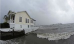 Water surrounds a home in Swansboro N.C., as Hurricane Florence hits. 