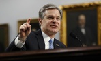 FBI Director Christopher Wray testifies before an appropriations subcommittee on Thursday. 