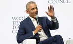 Former President Obama speaks in Seville, Spain in early April. 
