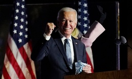 Former Vice President Joe Biden speaks to supporters, early Wednesday, Nov. 4, 2020, in Wilmington, Delaware.