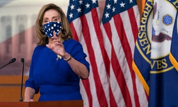 House Speaker Nancy Pelosi, of Calif., delivers her weekly briefing on Friday. Pelosi said the House is ready to step-up its involvement in the ascertainment process if GSA fails to act. 