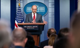 Director of the Office of Management and Budget Russell Vought speaks at the White House in 2019.