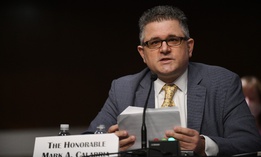 Federal Housing Finance Agency Director Mark Calabria testifies at a Senate hearing in December.  