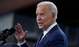 President Biden delivers a speech on infrastructure spending at Carpenters Pittsburgh Training Center on March 31, 2021, in Pittsburgh. 
