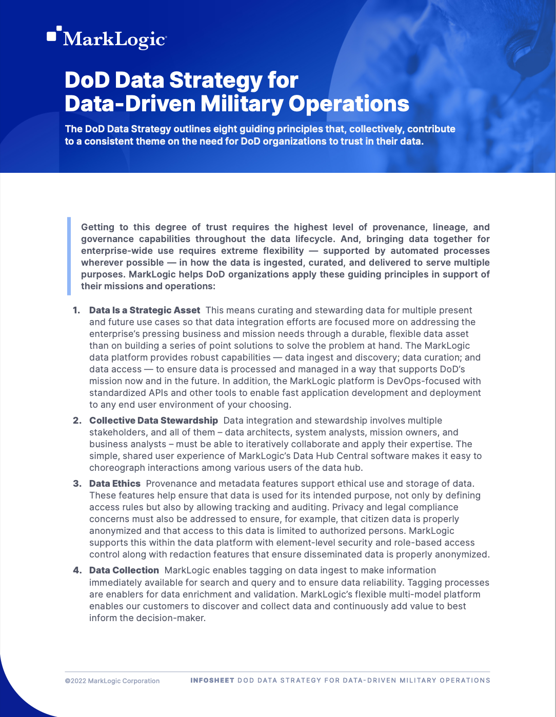 DoD Data Strategy for DataDriven Military Operations
