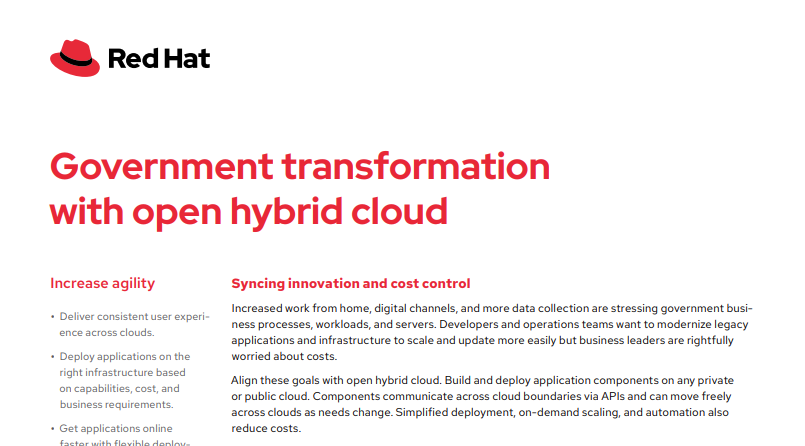 Government Transformation with Open Hybrid Cloud in 2022